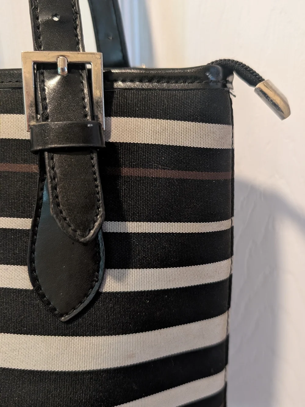 Kate Spade New York Black & Cream Striped Tote Bag